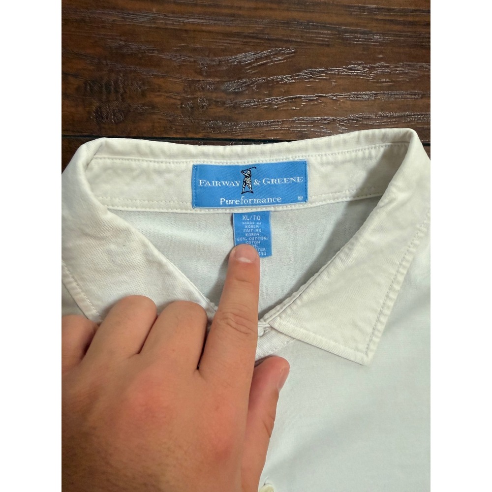 Fairway & Greene Winged Foot Golf Polo Shirt Mens XL White Pureformance Sho Slv - Picture 3 of 4